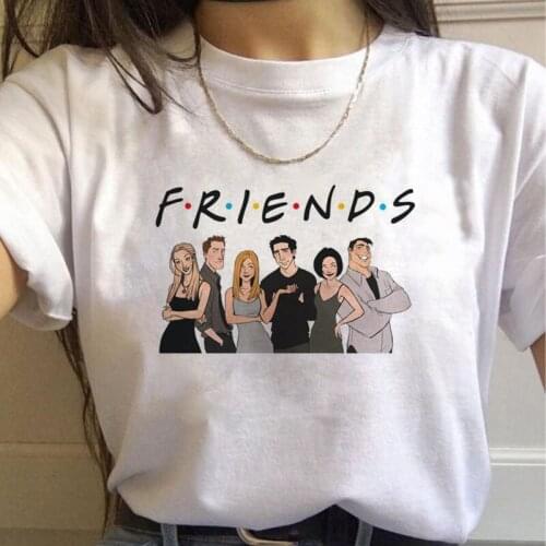 Summer Friends TV Show Womens T-shirt Harajuku T-shirt Letter Best Friends Casual T-shirt High Quality O-Neck Short Sleeve Top
