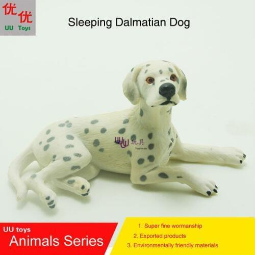 Hot toys:Sleeping Dalmatian Dog simulation model Animals kids toys children educational props