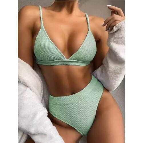 Push Up Swimsuit Female Patchwork Bikini Set High Waist Swimwear Women Bathing Suit Swimming Suit Sexy Biquini High Waist Bikini
