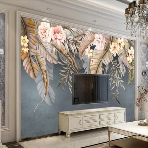 Milofi custom large wallpaper mural beautiful plant flower nordic living room background wall painting decorative painting