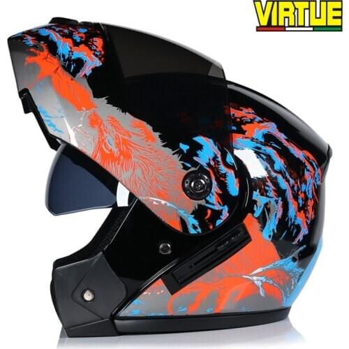Motorcycle Helmets High Dual Lens Flip Up Helmet Abs Full Face Motorcycle Helmets Racing Helmet Dot Approved Moto Capacetes