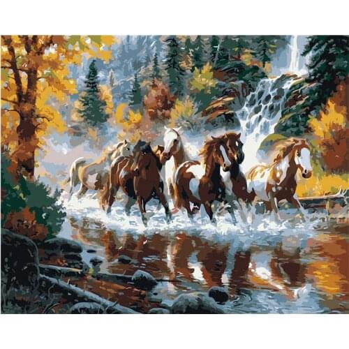 New Oil Painting Classic Animal Coloring Painting Hand-filled Decompression Decorative Painting 2-Sky City 40x50cm