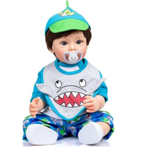 NPK 55CM Toddler boy FUll body Silicone Reborn Sue-Sue Hand-detailed Painting waterproof Toy for Boys
