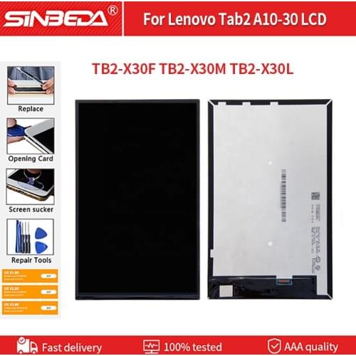 Original For Lenovo Tab2 A10-30 LCD TB2-X30F TB2-X30M TB2-X30L LCD Display Touch +Screen Digitizer Assembly Replacement Parts