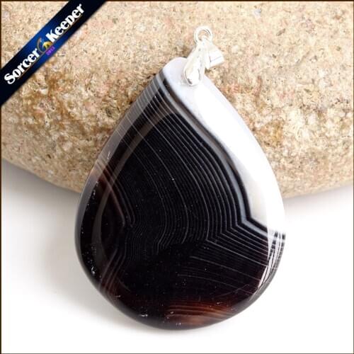 Fashion Women Man Necklaces Pendants Round Shape Natural Botswana Agates Stone Slide Healing Crystal for Jewelry Making AA470