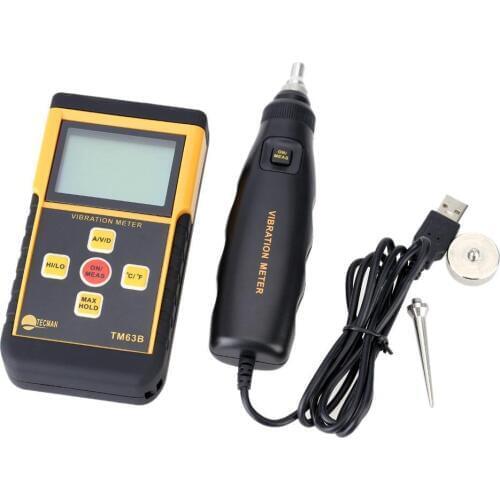 Portable Digital Vibrometer Vibration Analyzer Tester Temperature LCD Backlight