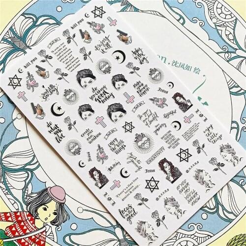 Princess with crown queen 3D Back glue Nail Art Stickers Decals Sliders Nail ornament decoration