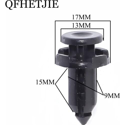 QFHETJIE 9mm 200Pcs Auto Vehicle Car Bumper Clips Retainer Fastener Rivet Door Panel Fender Liner For Honda hot selling