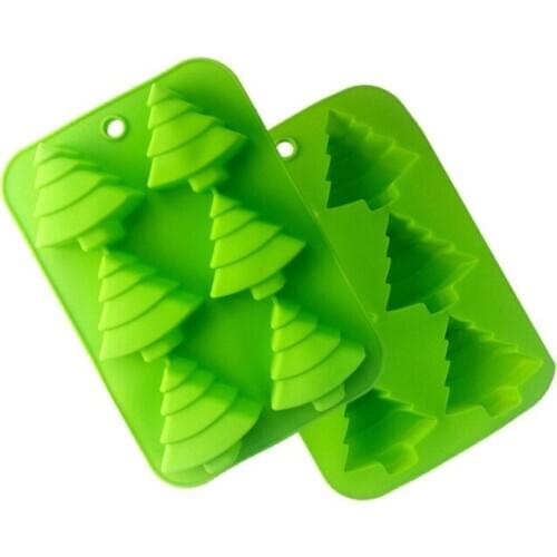 DIY 6 Hloe Christmas Tree Christmas Gifts Cake Baking Tools Cake Cupcake Mold Pudding Jelly Mold B020