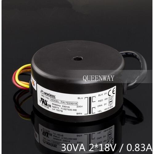 T-001 2*18V 0.83A 30W 30VA NEW NORATEL Sealing Toroidal Transformer Primary Rated Voltage 0-230V 50/60Hz