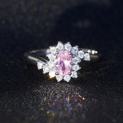 USTAR Colorful Oval Cubic Zirconia Wedding rings for women Shiny CZ Crystals engagement rings female fashion jewelry anel