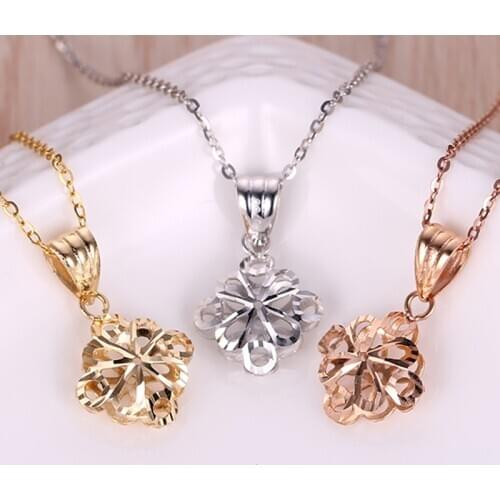 Fine Jewelry Real 18K Gold Pendant / Lucky Hollow Knot Pendant / 18K Yellow White Rose Gold