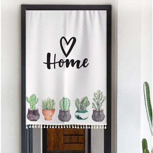 Door Curtain Tassel Decoration Partition Curtain Simple Household Kitchen Bedroom Toilet Curtain Without Punching