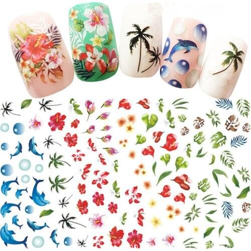 1 Sheet Nail Sticker flower Butterfly Note Beauty DIY Water Transfer Stamping Nail Art Tips Nail Decor Manicure Decal