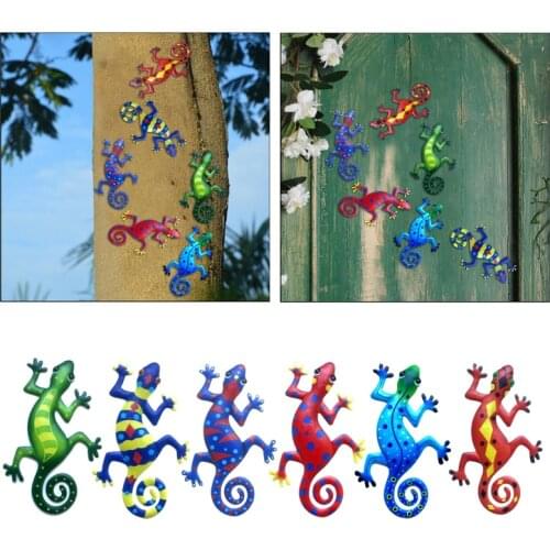 1Pcs Metal Gecko Wall Decor Gecko Art Craft Sculptures Lizard For Outdoor Backyard Porch Lawn Fence Garden Wall Decoration