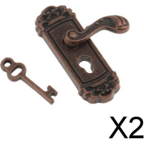 2x1/12 Dollhouse Miniature Vintage Door Lock Key - Right Handle