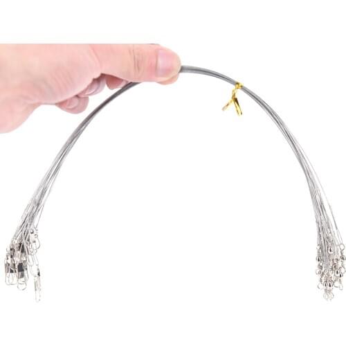 20Pcs/lot Steel Wire Leader With Fishing Accessory Silver Color Leadcore Leash 15CM 20CM 30CM Fishing Line