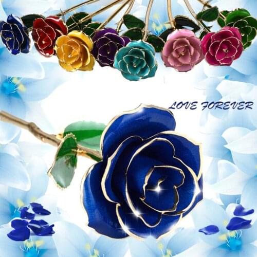 24K Gold Rose Flower Gilded Preserved Flowers Home Decoration Ornaments Creative Gift for Valentine’s Day Mothers Day Wedding