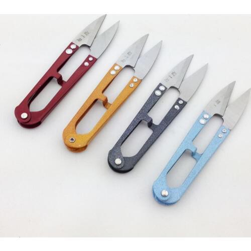 4pcs lot high quality U shape scissors durable stainless steel cross stitch shear yarn embroidery cutter