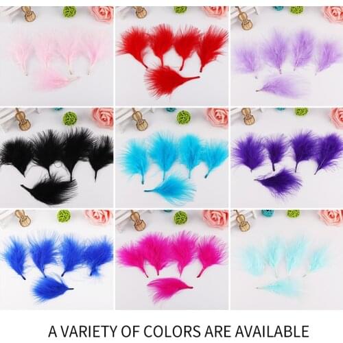 50Pcs Turkey Feather Fluffy and soft Craft feathers for DIY Earring Or Party Celebration Decoration White Feathers for Clothes