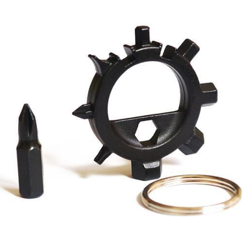 Free Shipping Multi Function Stainless Steel EDC Toos 12 Function Screwdriver Key Ring Bottle Opener Bicycle Adjust Tools