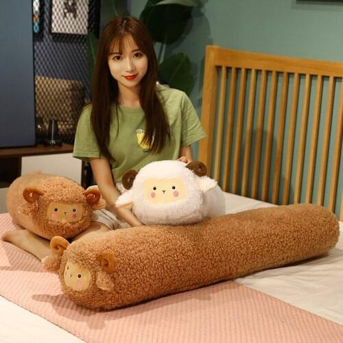 Cartoon goat sheep animal plush toy large long soft pillow lamb velvet fabric comfortable washable home decoration birthday gift