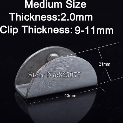 Medium Size Adjustable Glass Clamp Stainless Steel Shelf Holder Fish Mouth Bracket Clamp Glass Thickness 9 to 11mm KF789