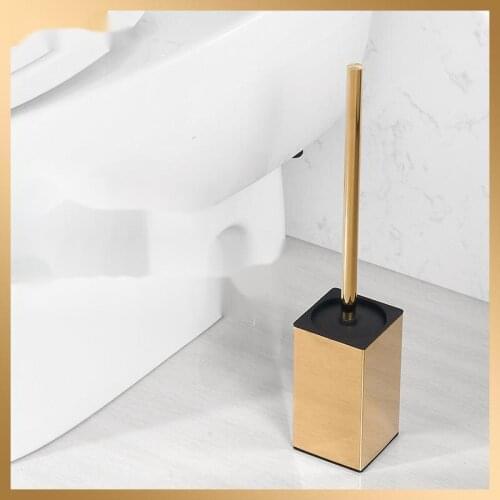 304 Stainless Steel Toilet Brush Black Bathroom Cleaning Brush Holder With Toilet Brush Wall Mount