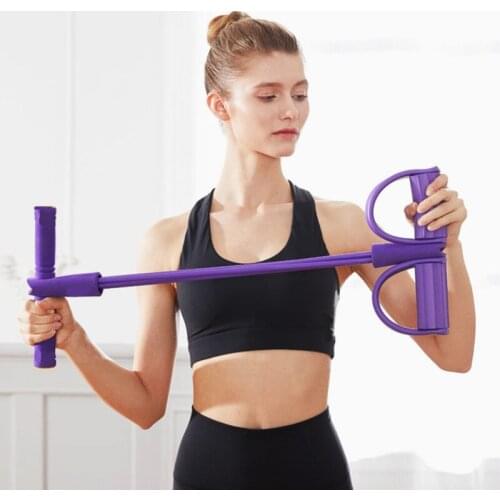 Resistance Bands Weight Loss Fitness Equipment 4 Tube Tension Trainer Sports Foot Expander Chest Pull Leg Latex Rope Gymnastics