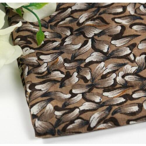 HLQON Polyester chiffon soft coffee fabric for women skirt dress table cloths tissue felt patchwork sewing DIY summer by 150cm