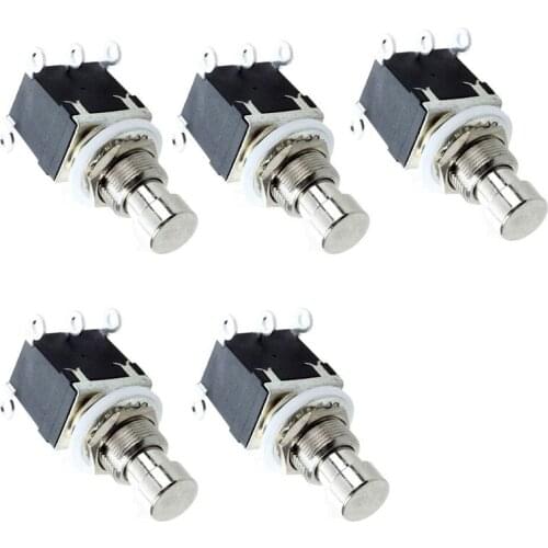 Hot-5Pcs 6 Pin Dpdt Latching Stomp Foot Switch Pedal Guitar Push Button Metal True Bypass Ac 250V/2A 125V/4A