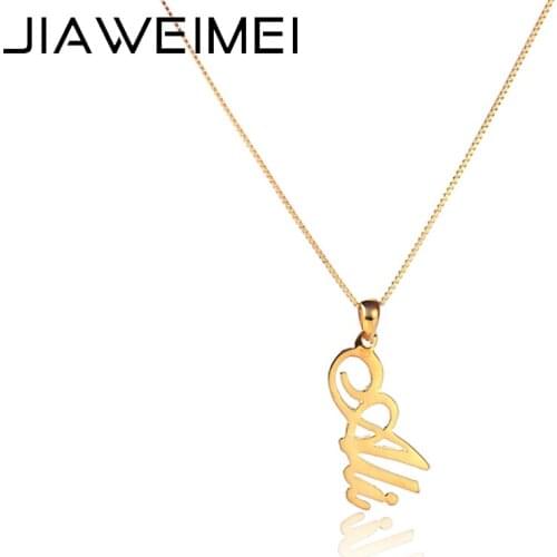 Custom Name Plate Neckalce Personalised Women Jewelry 18k Gold Plated Chain Initial Letter Pendant Choker Fashion Gifts