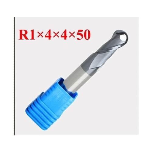 CNC tool TAPC tungsten alloy milling cutter alloy ball end milling cutter HRC50 2F-R1.0*4*4*50