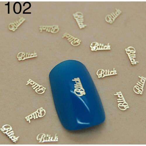 K102 Golden Metal Nail Art Jewelry Nail Decoration Tiny Slice Metal Stud Accessories