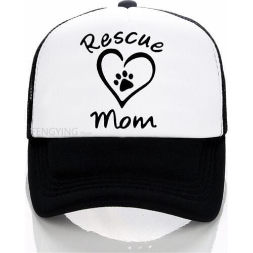 Unisex Paw Trucker Hat Home Is Where Dog Is Baseketball Caps Rescue Mom Heartbeat Line Snapback Hats Hand Paw Mesh Caps