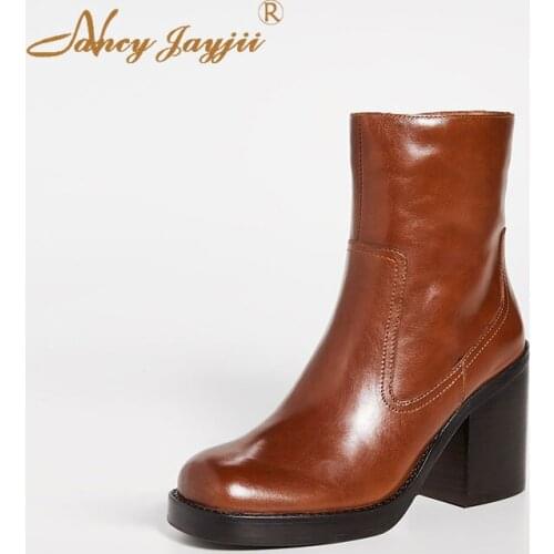 Nancyjayjii Womens Adult Boots Solid Yellow Sleeve Round Toe Short Plush Ultra High Heel Mature Simple Dress 2019