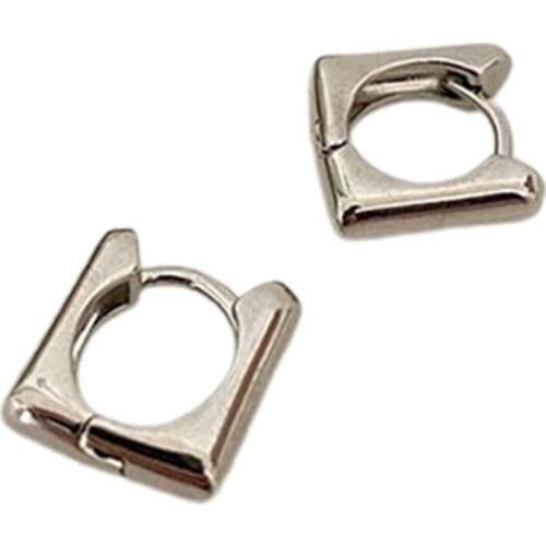 Cool Metal Style Square Earrings Gold-plated Retro Ear Studs Minimalist Geometric Stud Earrings For Female