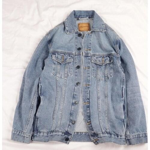 Black Blue Denim Jacket Women Vintage Loose Long sleeve Mid-length Jeans Jacket Casual Spring Harajuku Female Student Basic Coat