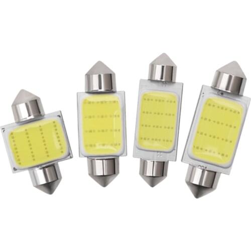2pcs Bright COB Festoon C5W C10W Car LED Bulb 6500k White Auto Ceiling Dome Lamp 31 36 39 41mm 12V License Plate Trunk Lighting
