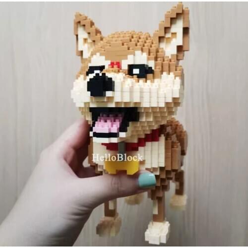 Cute Shiba Inu Mini Building Blocks Dog 3D Modle Bricks Puppy Educational Kids Toys Cartoon Aminal Christmas Gift 1850pcs