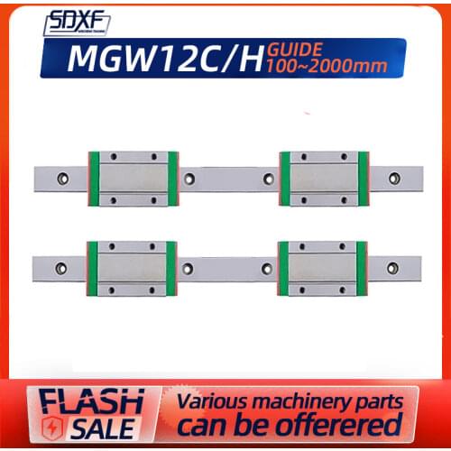 2pcs MGW12, direct sales from the factory of miniature guide rail, length 100mm-2000mm, + four pieces of MGW12C/MGW12H