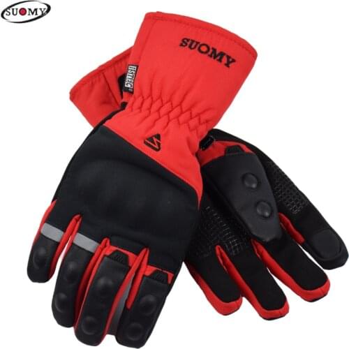 SUOMY Long Moto Gloves Warm Snowmobile Gloves Outdoor OffRoad Motorcycle Riding Gloves Thick Racing Gloves Biker Glove Gant Moto