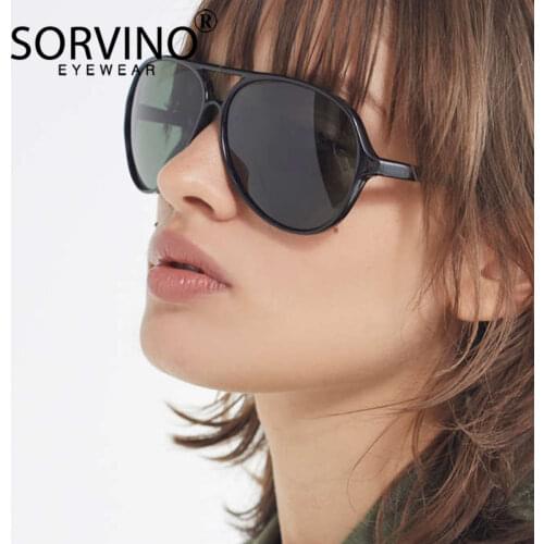 SORVINO Vintage Designer Pilot Men Sunglasses Women 2020 High Quality 90s Crystal Oversized Square Sun Glasses Big Shades SP1800