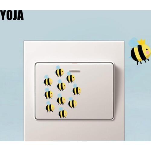 YOJA Flying Bees Wall Sticker Colored Switch Living Room Badroom Decor PVC 12SS0188