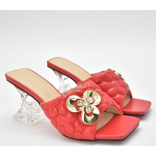 Nigeian Women Wedding Shoes Decorated with Rhinestone High Heels Sexy Ladies Plus Size Women Shoes 43 2021 Fashion Women