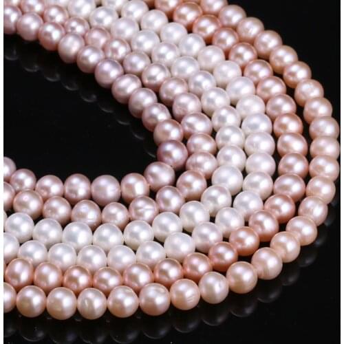 New white pink purple potato-shaped pearl beads Simple and stylish party jewelry personality gift pearl size 6-7mm