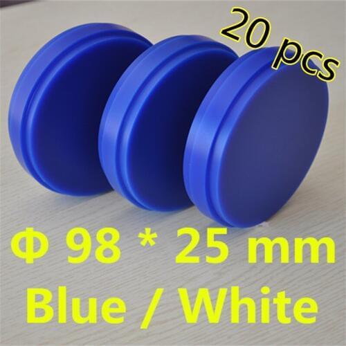 New 20 Piece OD98 *25 MM Blue and White Dental Wax Blocks With Step 100% Wax Dental Lab Materials Wax Disc For Temporary Crowns