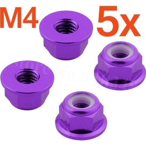 Wholesale 5Sets/Lot 4P/SetHSP 102049 122049 (02190) Alum Nylon Nut M4 1/10 Upgrade Parts 4WD RC Car For HSP Himoto EP Cars