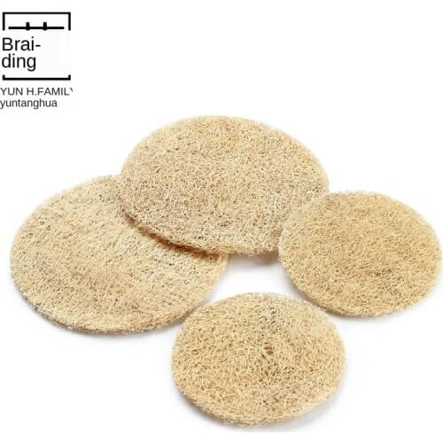 Japanese-Style Handmade Natural Loofah Sponge Pot Mat Pot Mat Coaster Tea Pot Base Tea Mat Kung Fu Tea Set Tea Ceremony