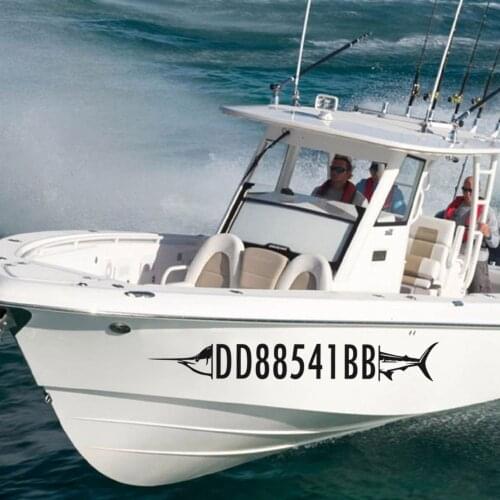 Custom Boat Registration Numbers Sticker For Boat Decal Stickers Stylingcar Personalized fish Stickers Swordfish art Decal